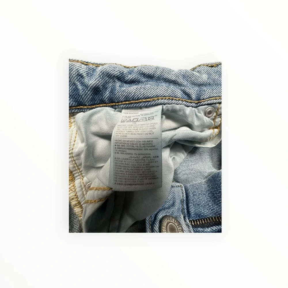 Old Navy Jeans Women 4 Light Wash Mid Rise Wide Leg Distressed Denim‎ Retro